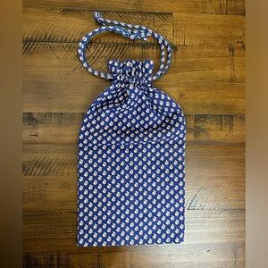 Vintage Vera Bradley ROYAL Bag Travel Pouch Unlined Drawstring Bucket Shoe RARE